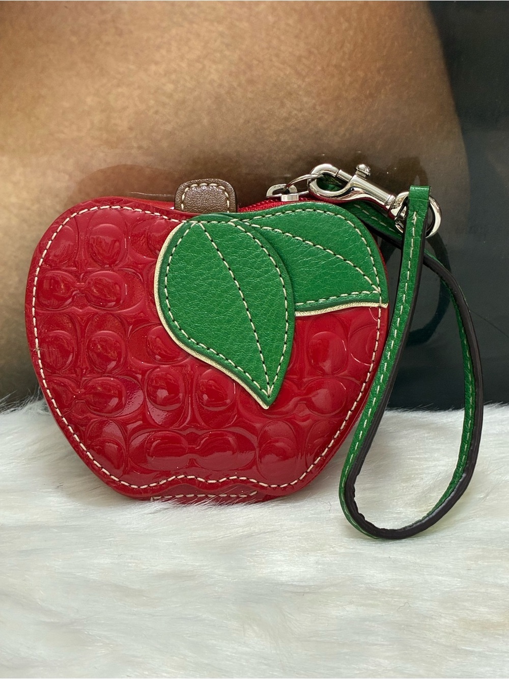 Coach RARE apple coin pouch wristlet